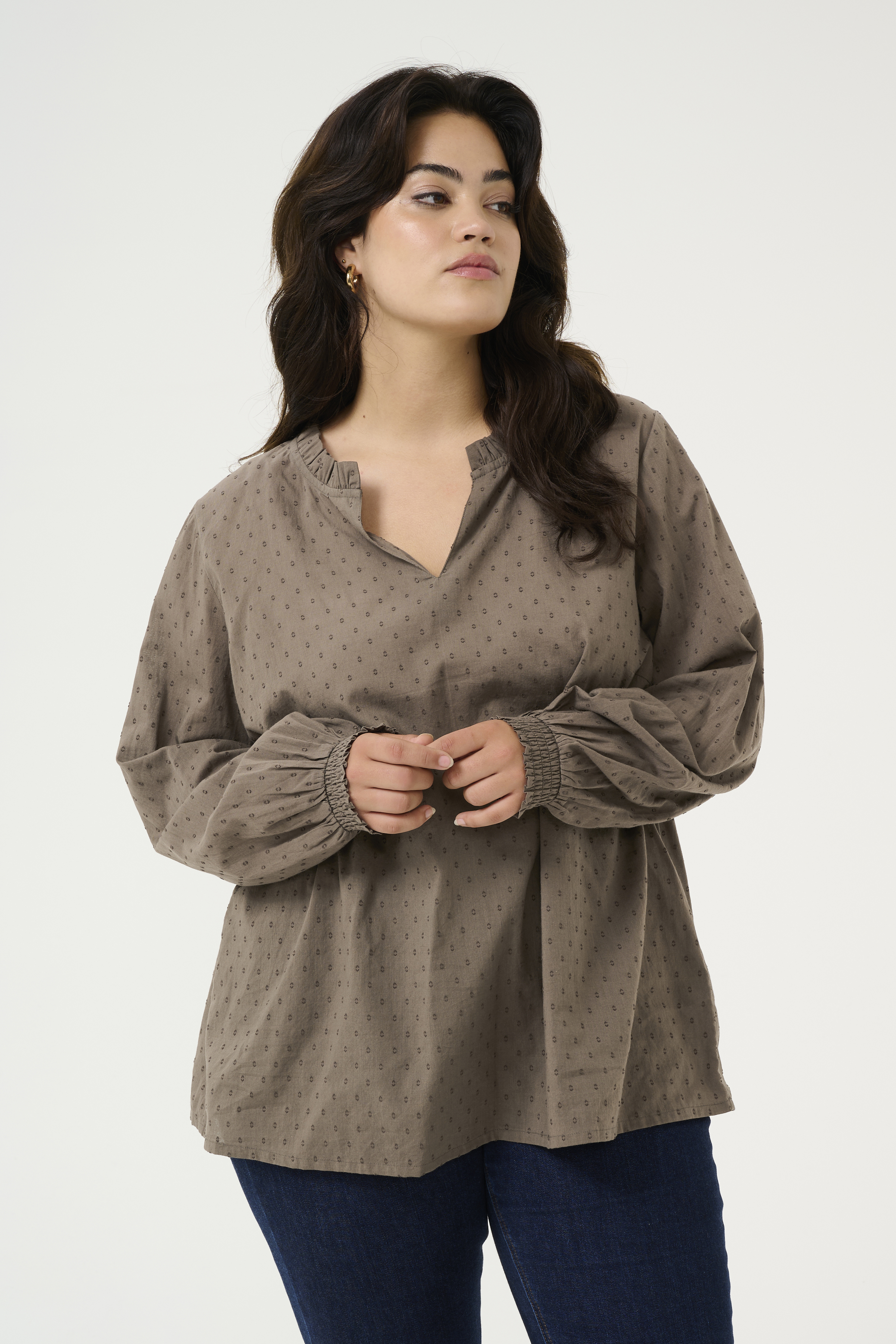 Kaffe Curve KClynia Blouse - Brown - grootte 46 vor Vrouwen