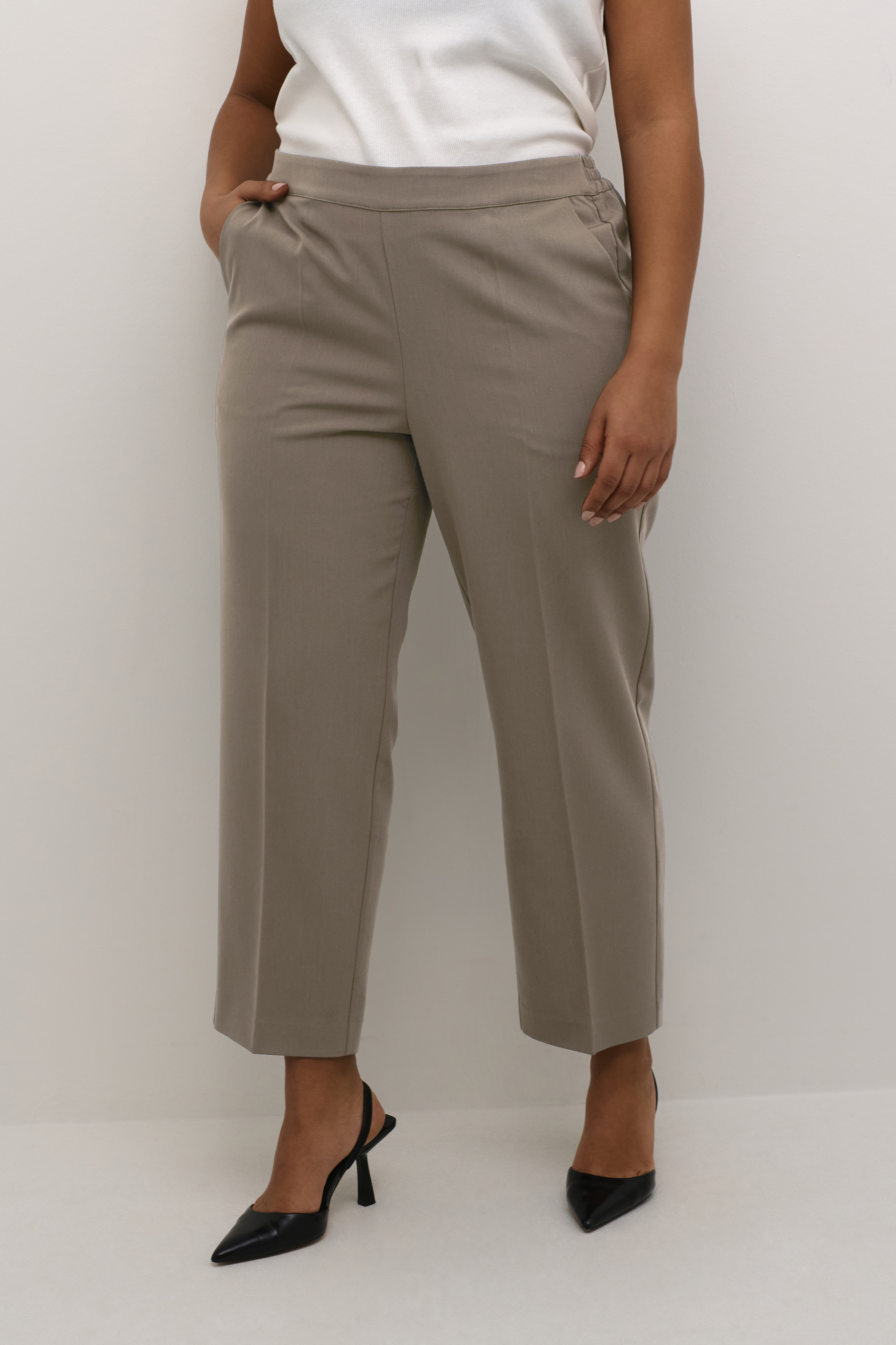 Kaffe Curve KCsakira Broek - Brown - grootte 50 vor Vrouwen