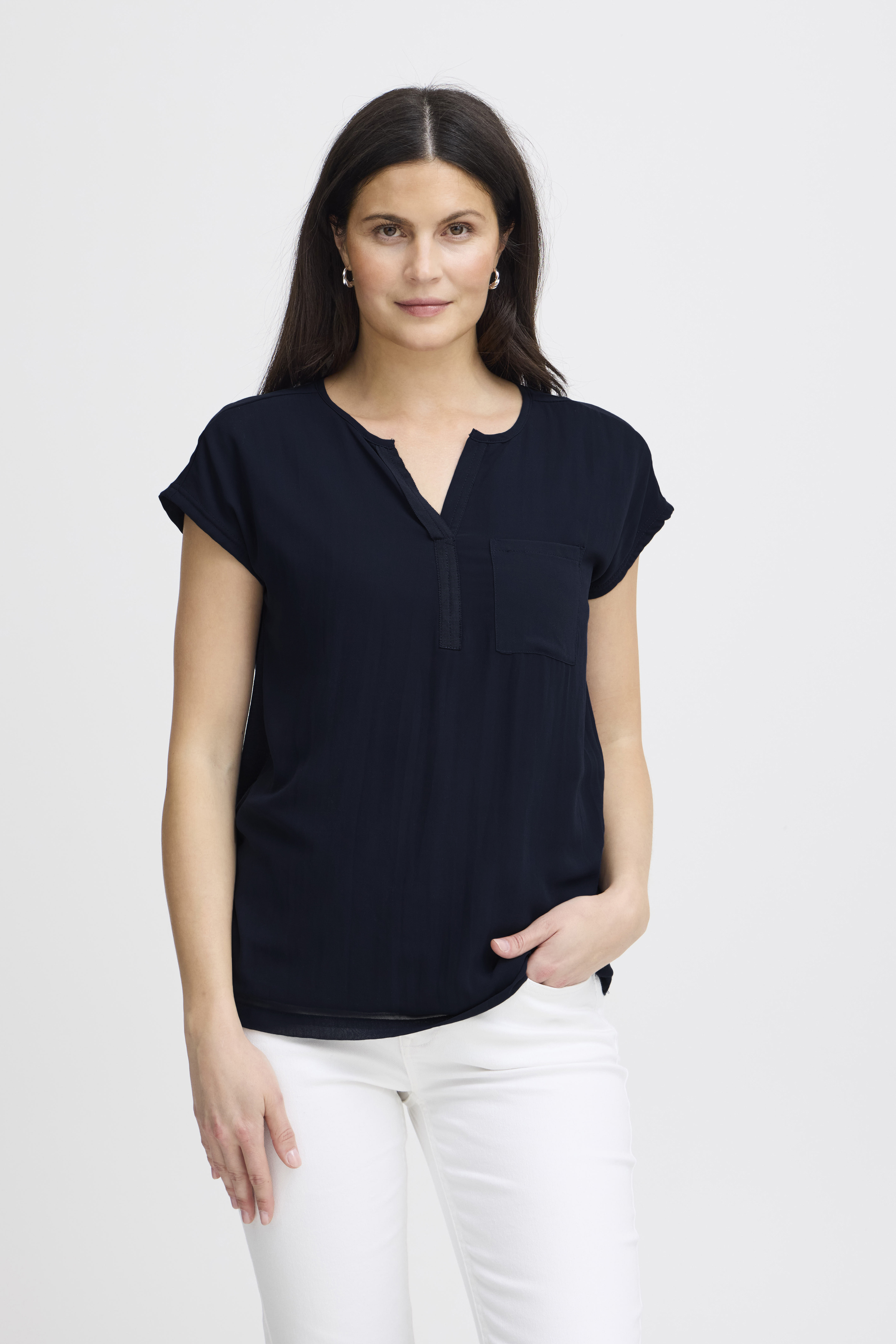 Fransa BASIC Korte mouwen shirt - Blauw - grootte M vor Vrouwen