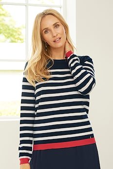 Marineblauw/off-white