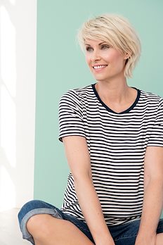 Marineblauw/off-white