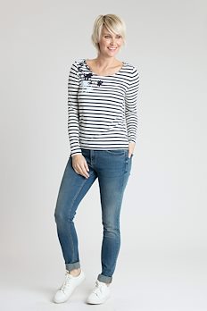 Marineblauw/off-white