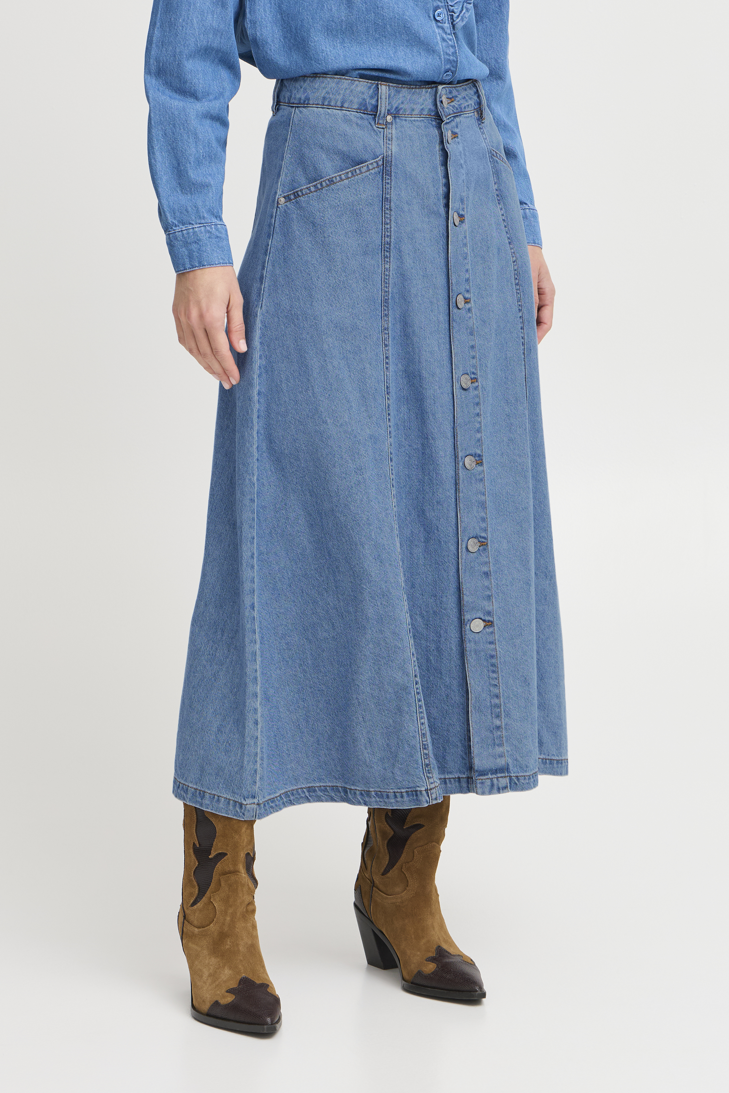 b.young BYKAPUCA Rok - Blauw - grootte 42 vor Vrouwen