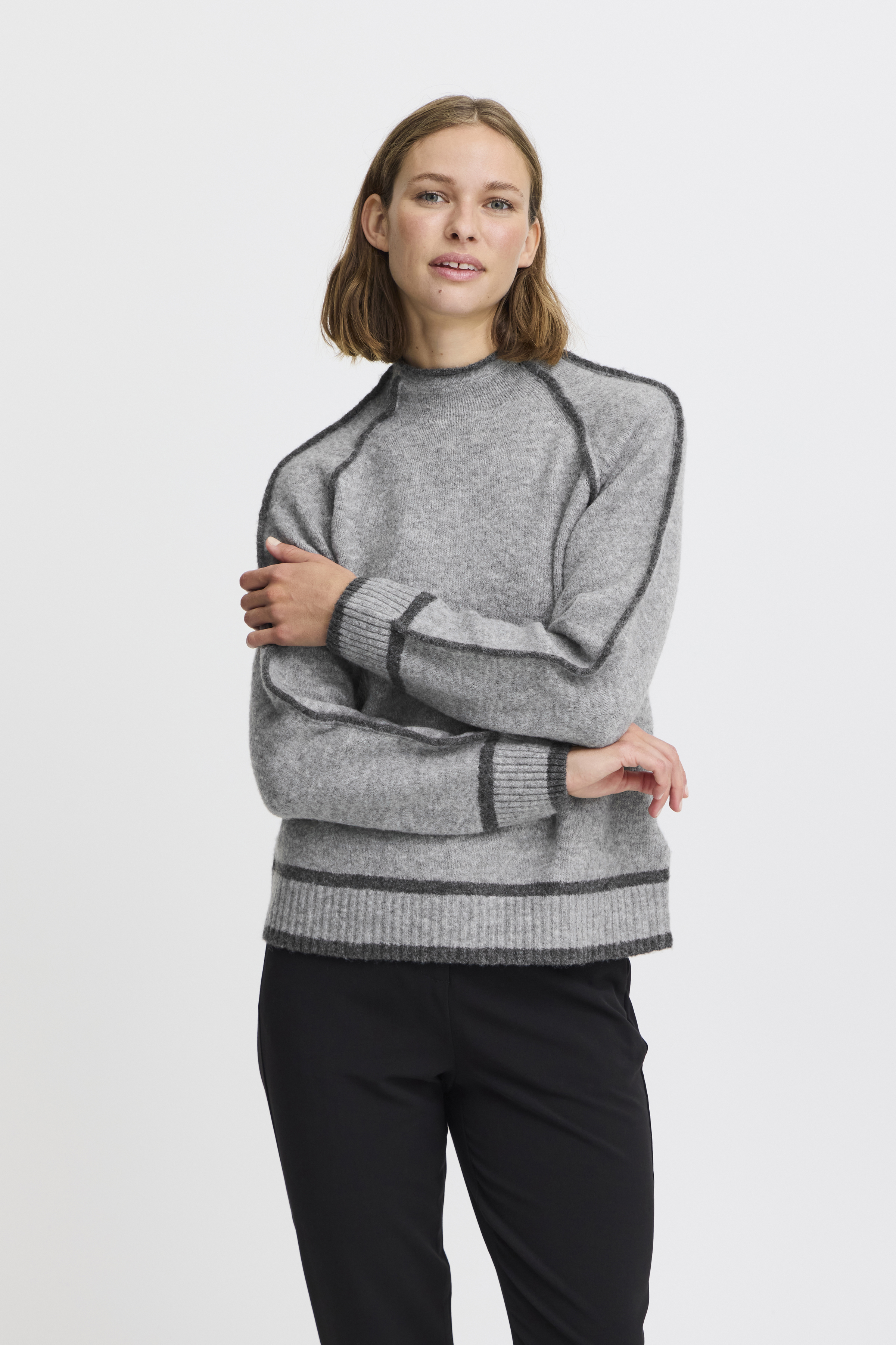 b.young BYNINNA Pullover - Grå - str XXL för Dam