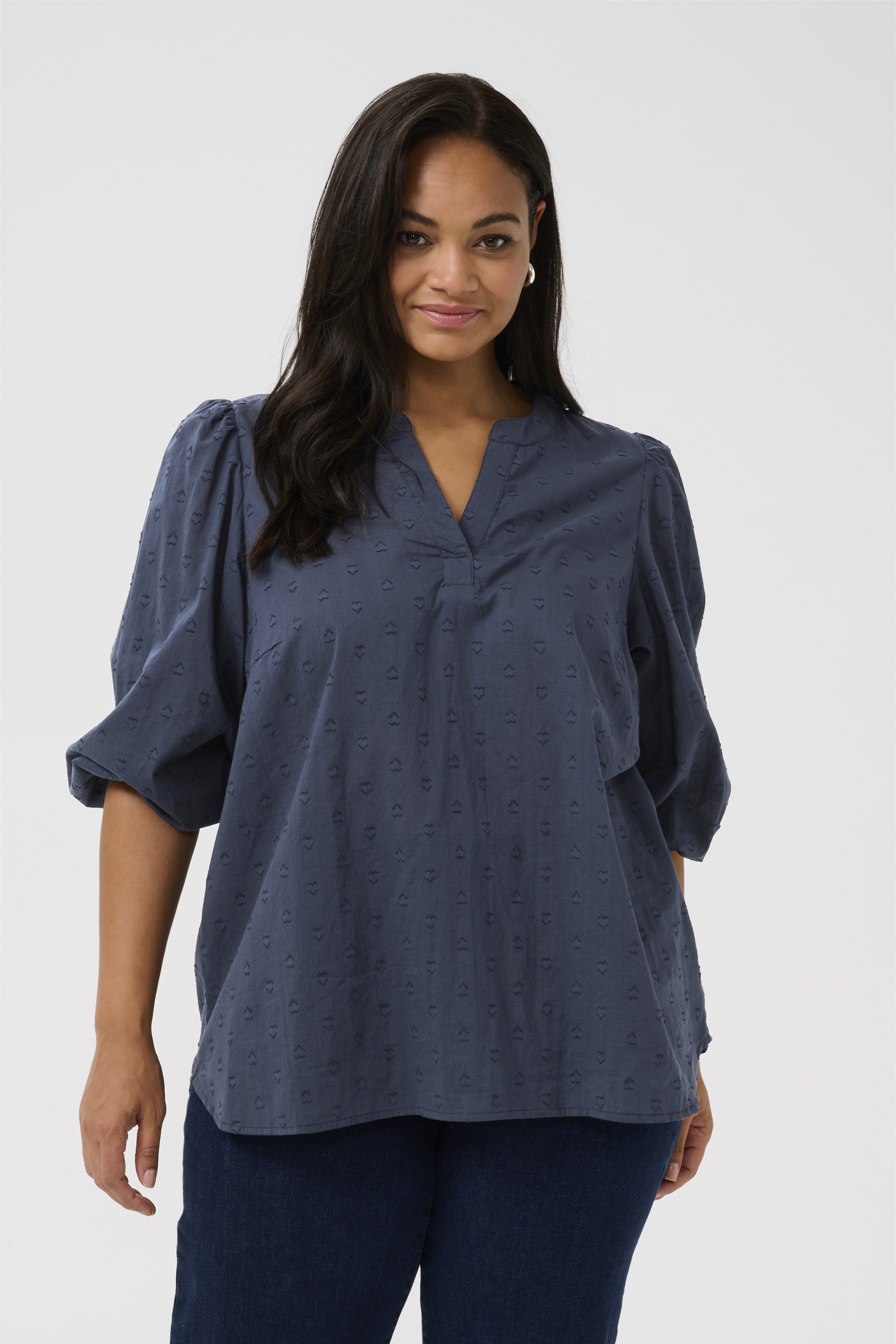Kaffe Curve KCjolana Blouse - Blauw - grootte 52 vor Vrouwen