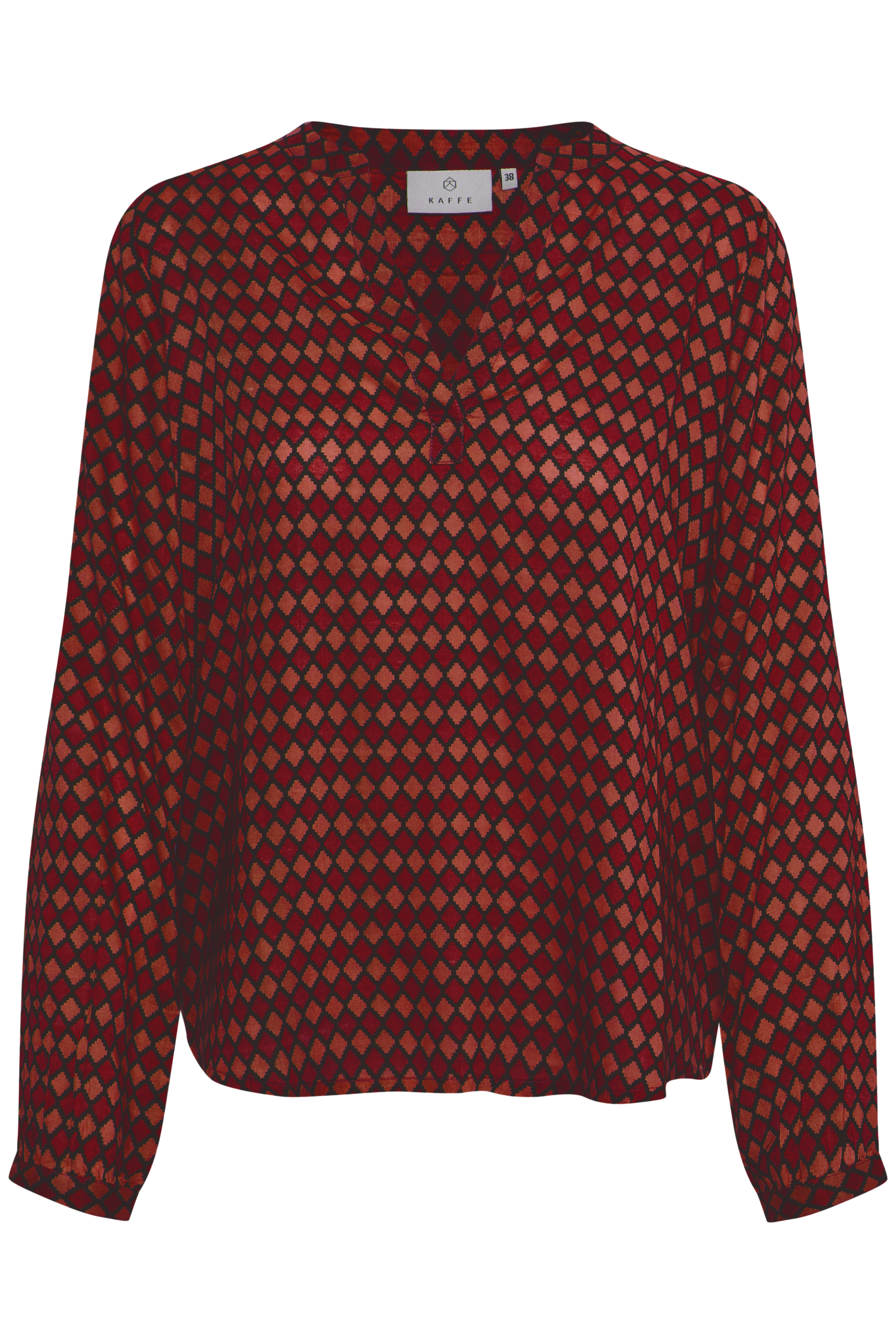 Kaffe Dame Bluse - Mørk bordeaux/brun Billede af Kaffe Dame Bluse - Mørk bordeaux/brun
