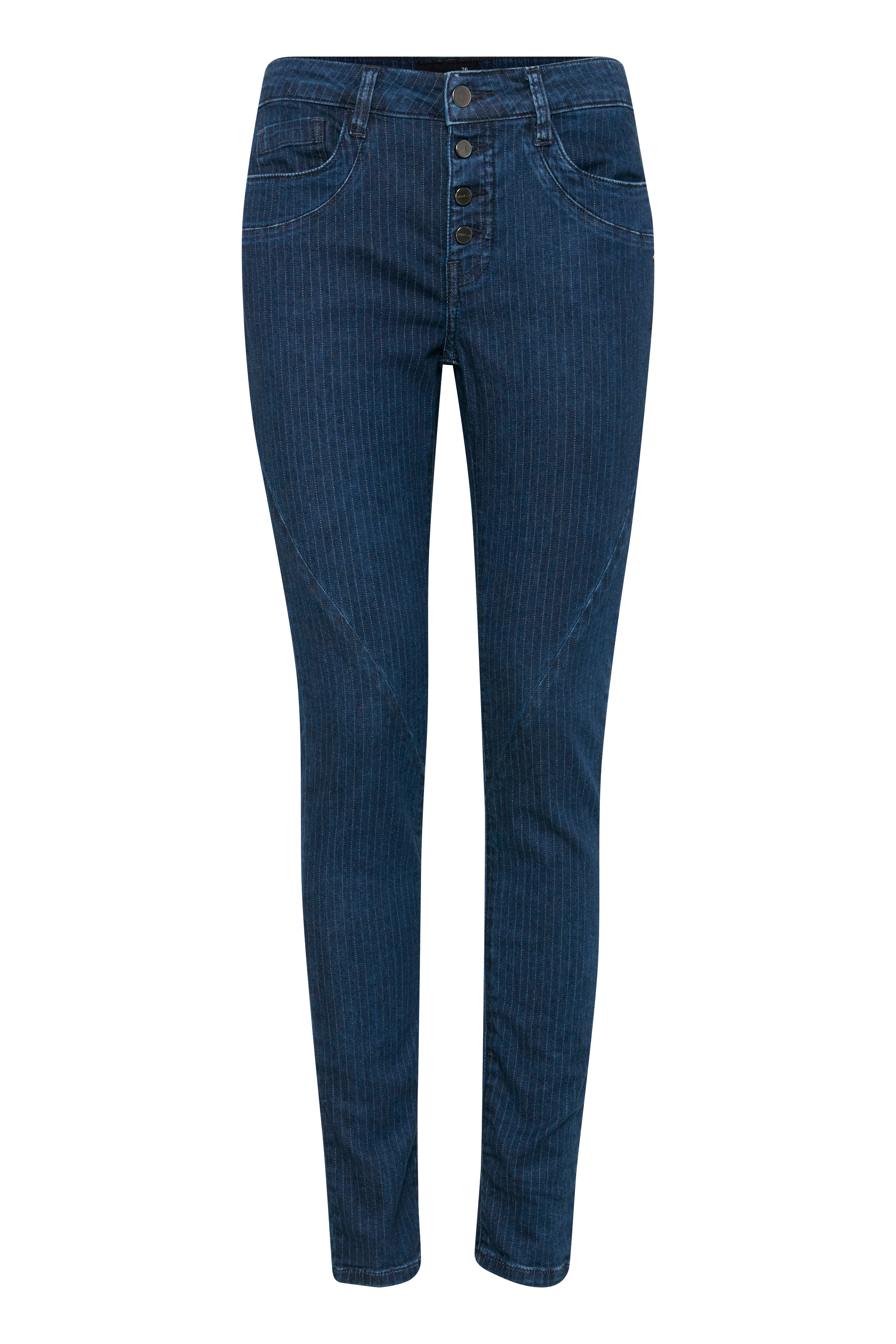 Dranella Dame 5-lommet denimbukser - Mørk denimblå/off-white Billede af Dranella Dame 5-lommet denimbukser - Mørk denimblå/off-white
