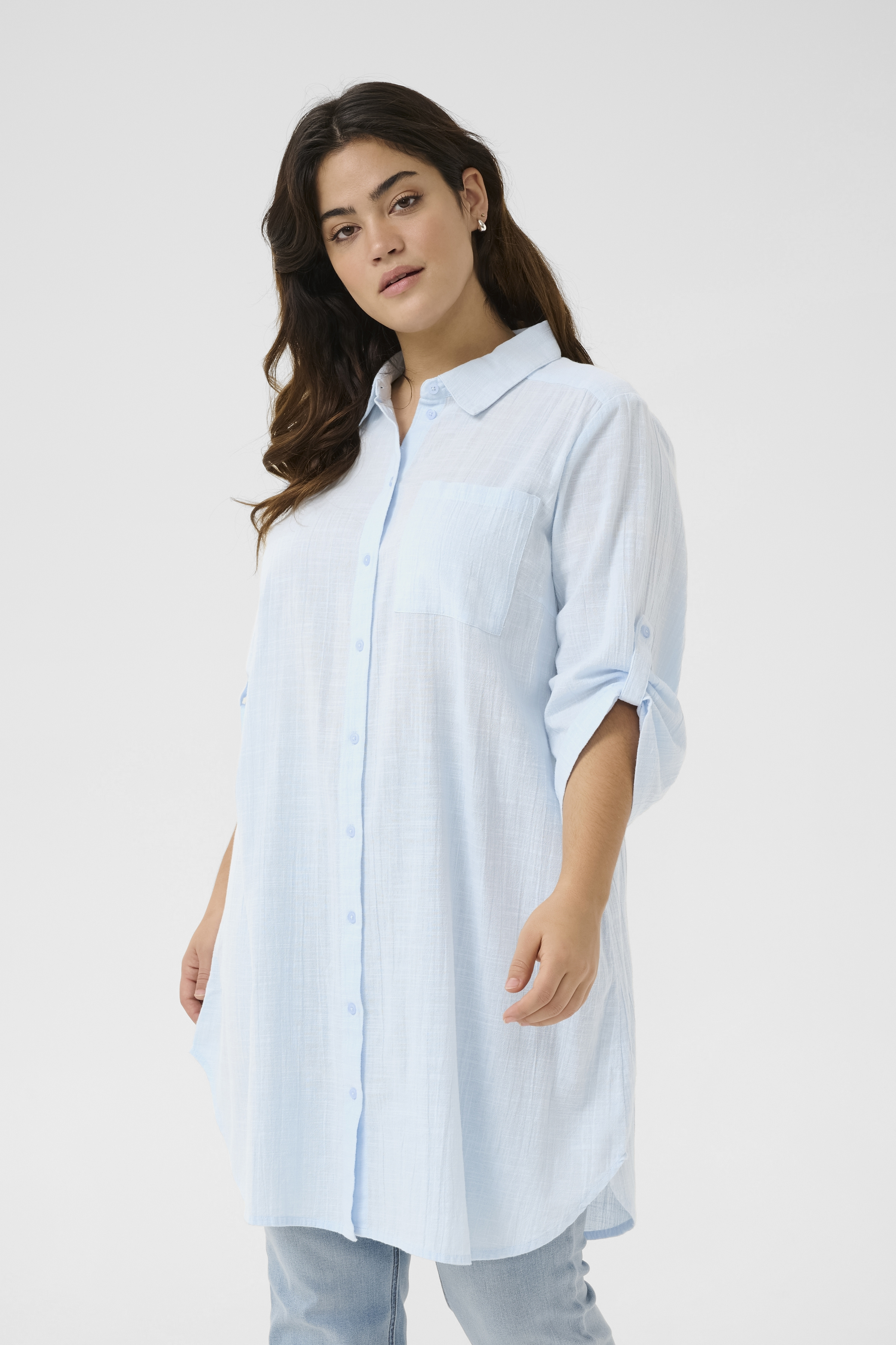 Kaffe Curve KCpaula Tuniek - Blauw - grootte 52 vor Vrouwen