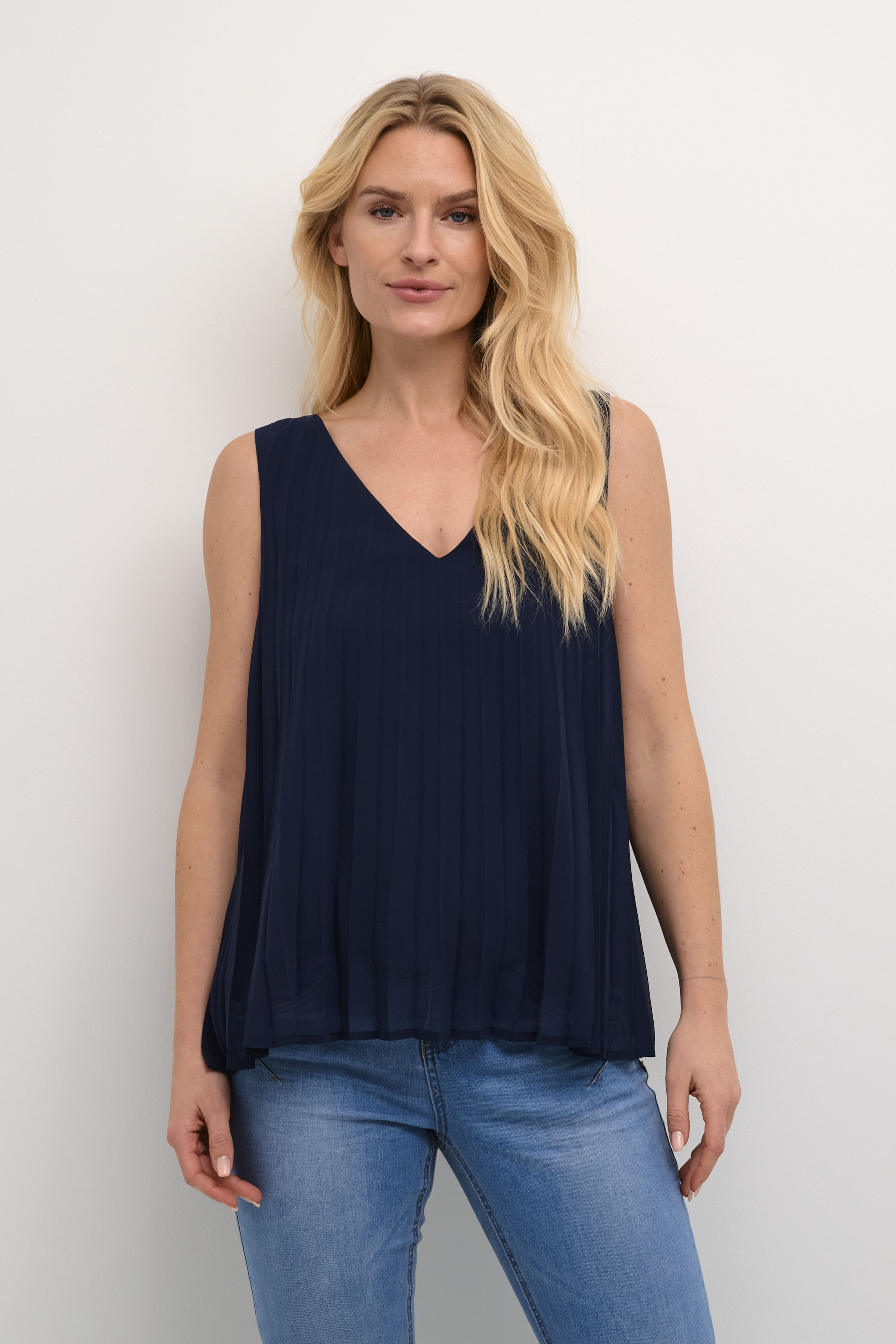 Cream CRPina Top - Blå - str 34 för Dam