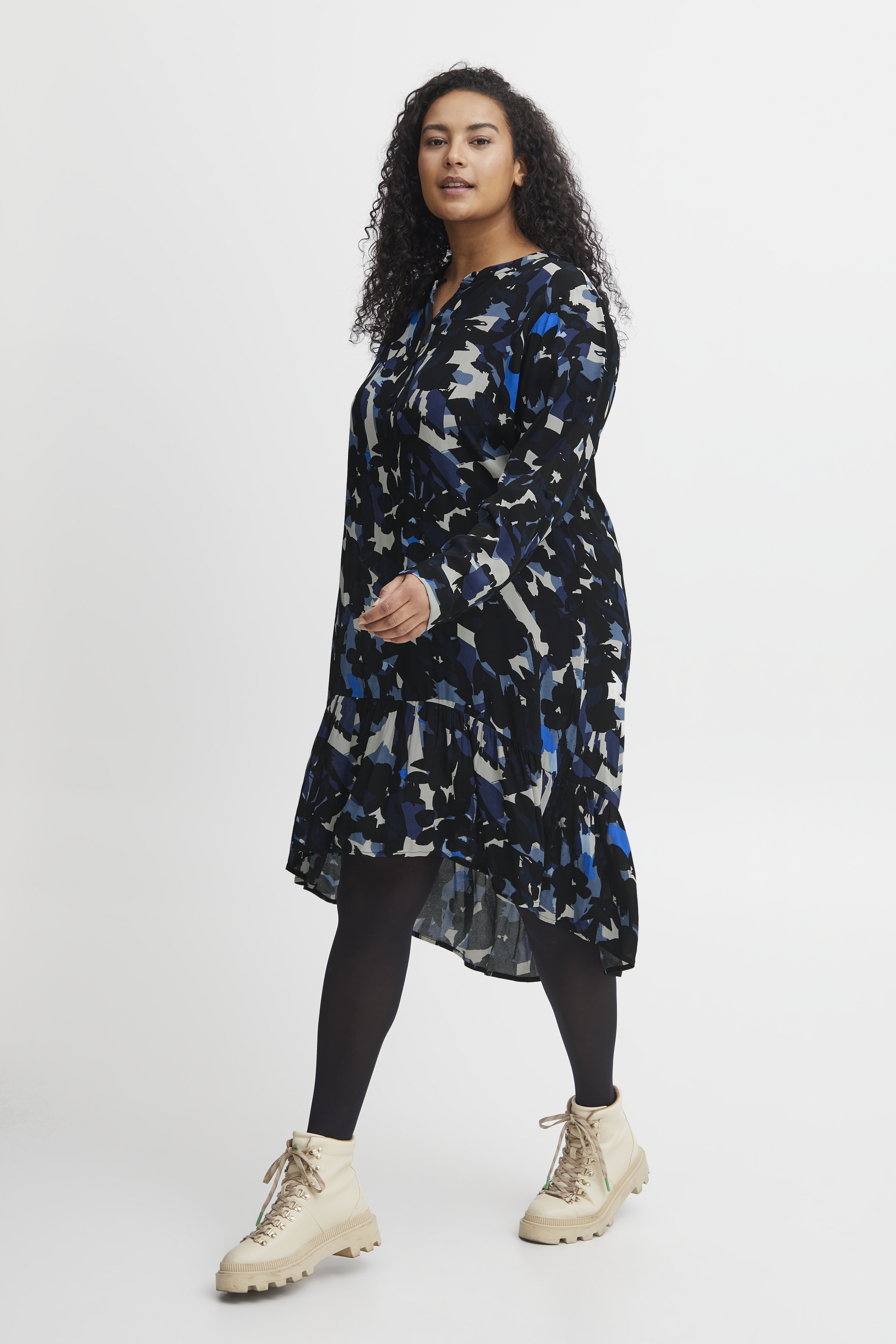 Fransa Plus Size Selection FPHELENA Klänning - Blå - str 54 för Dam