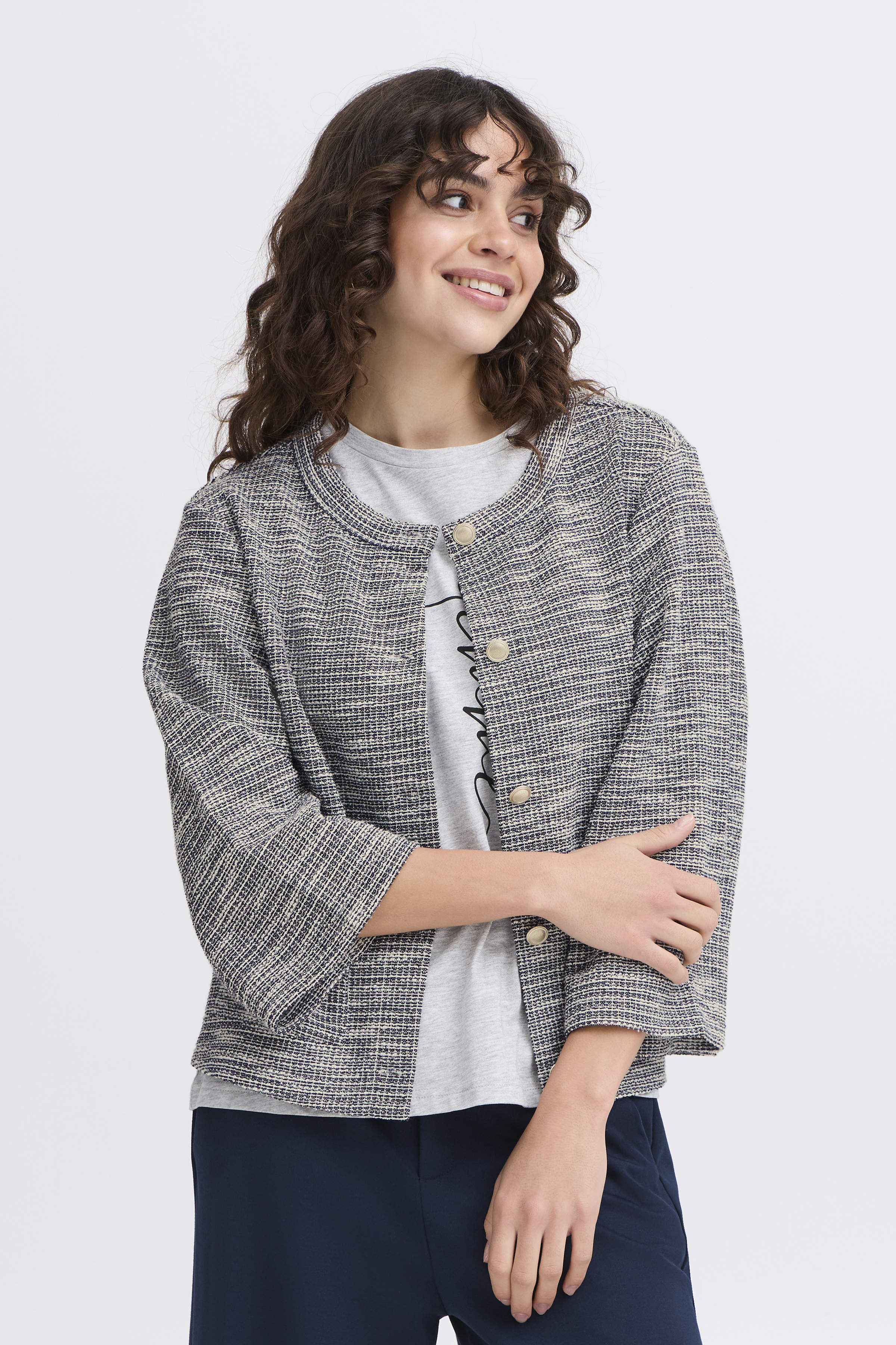 Fransa FRCARLINA Cardigan - Blå - str M för Dam