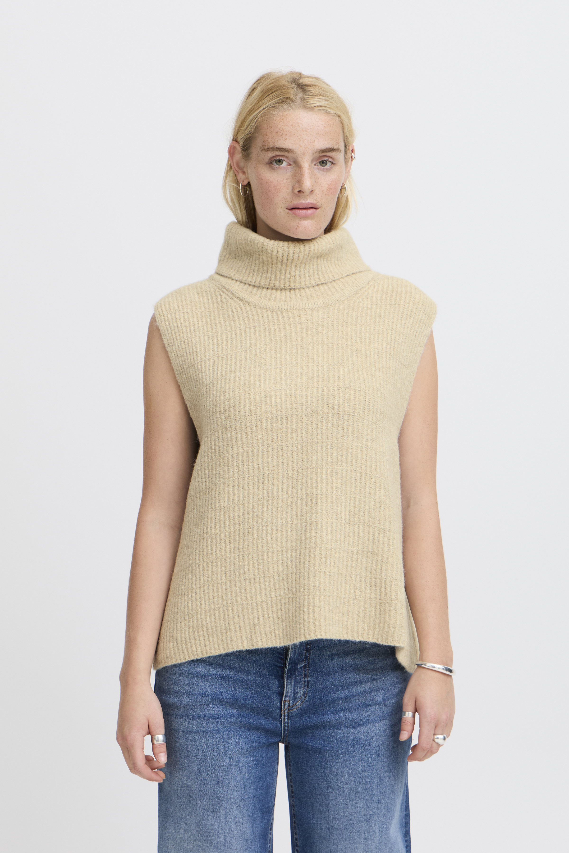 ICHI accessories IASIDONIE Poncho i størrelse M/L i Beige til Damer