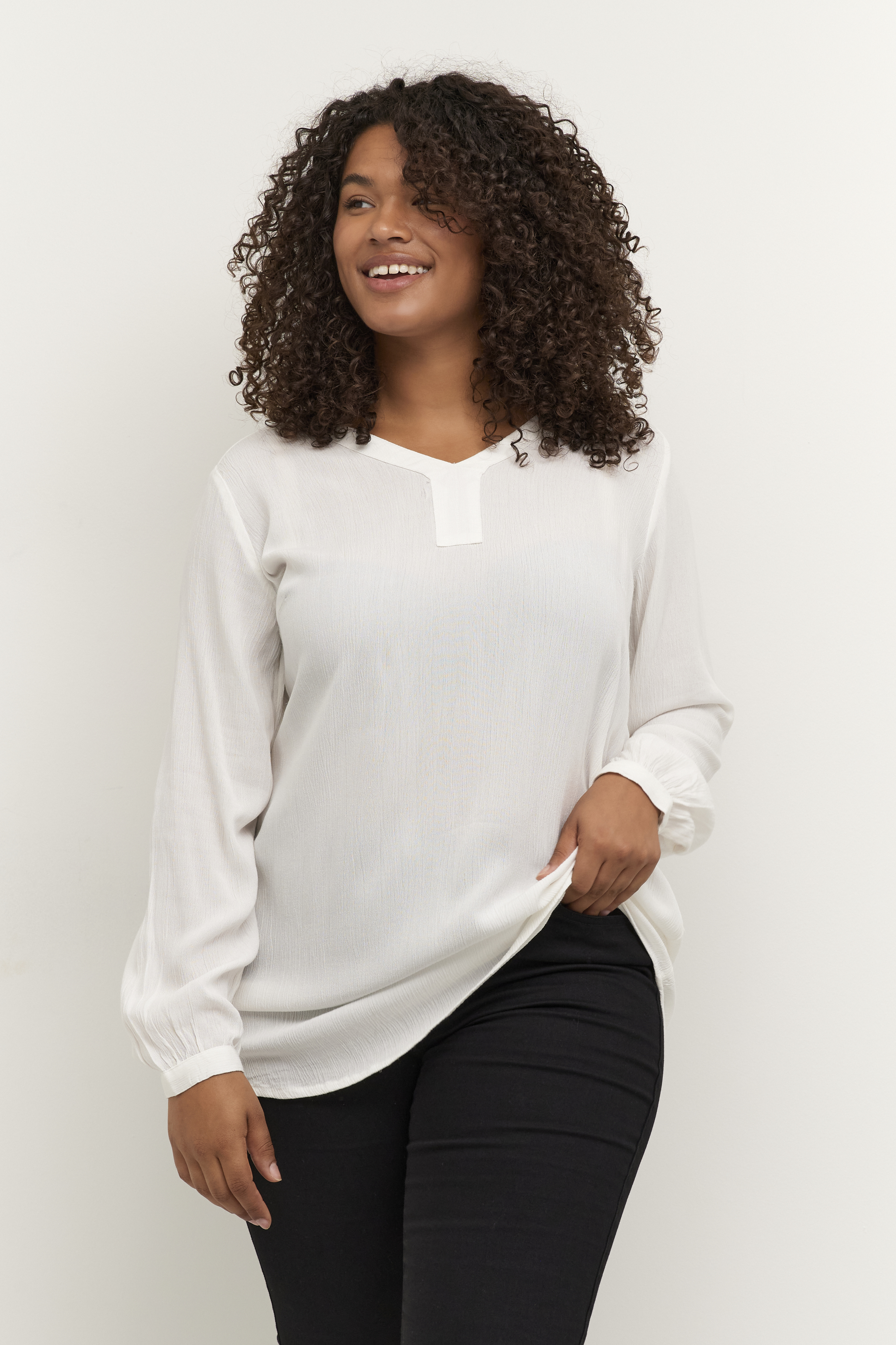 Kaffe Curve KCami Tunika - Hvid - Str 48 - Damer