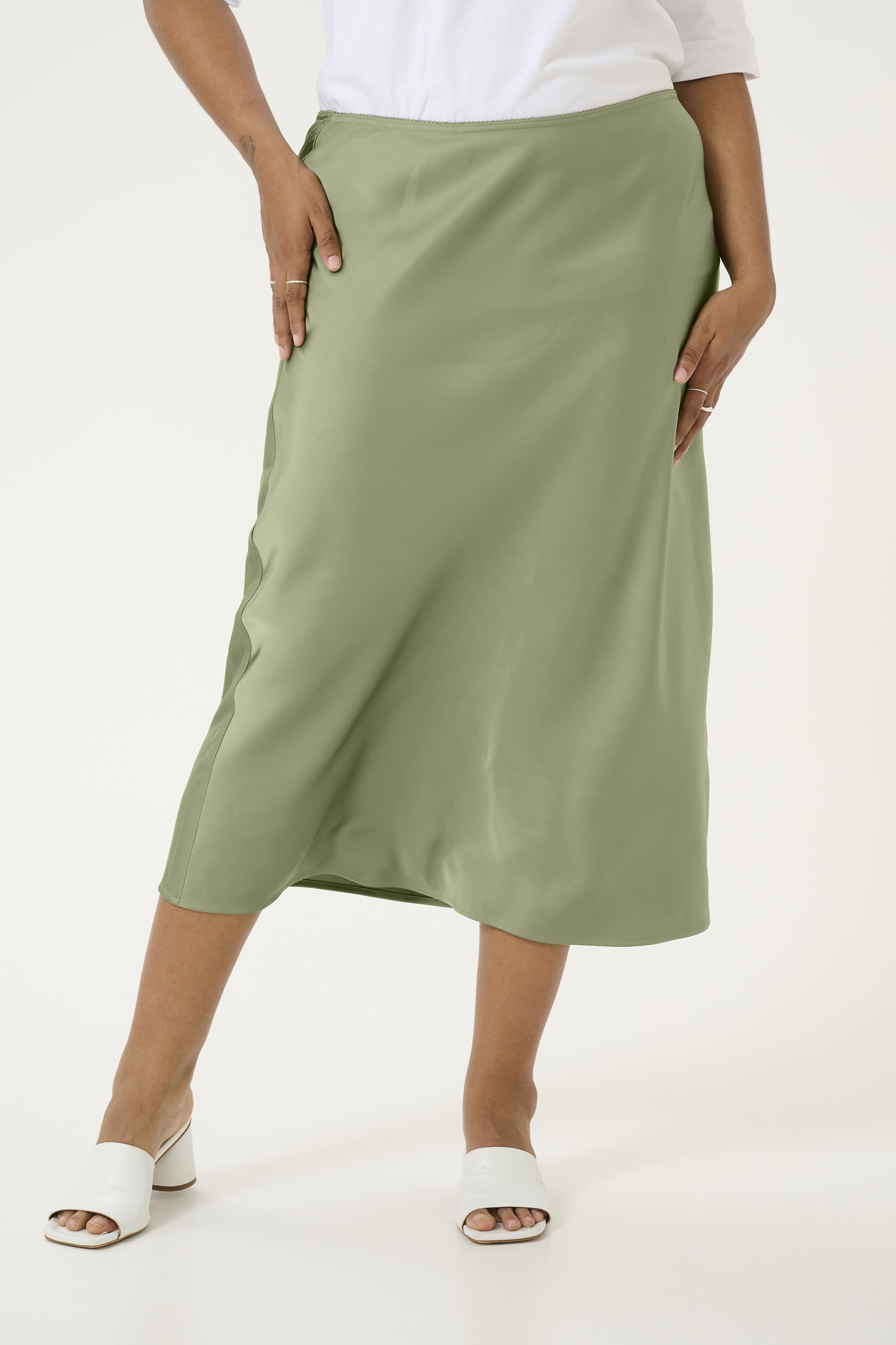 Kaffe Curve KChilla Rok - Groente - grootte 42 vor Vrouwen