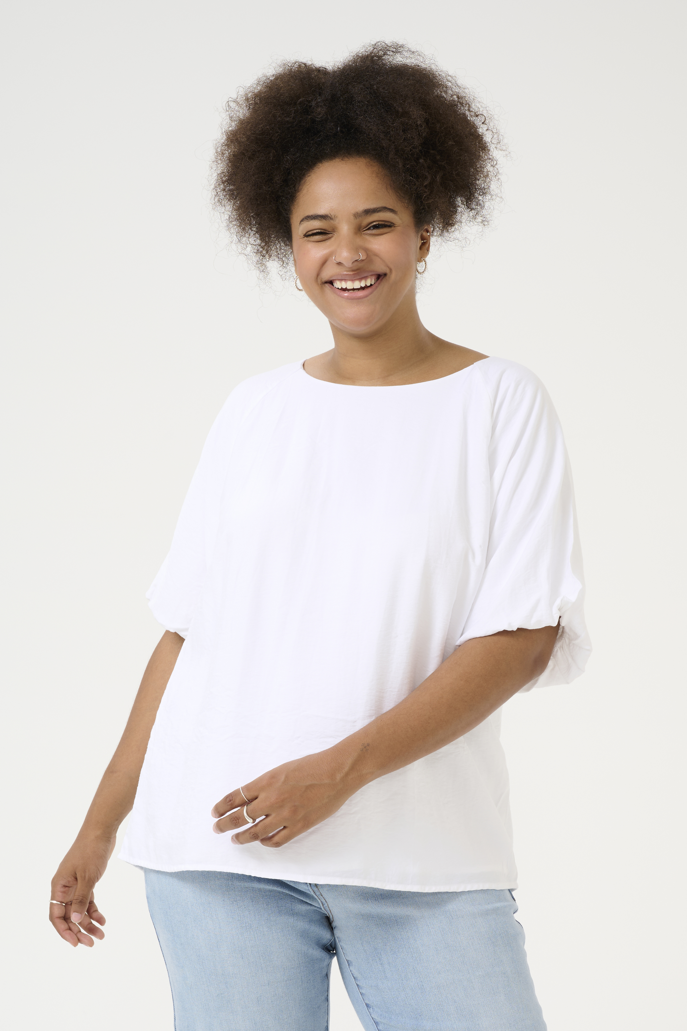 Kaffe Curve KCgabbi Blouse - Wit - grootte 50 vor Vrouwen