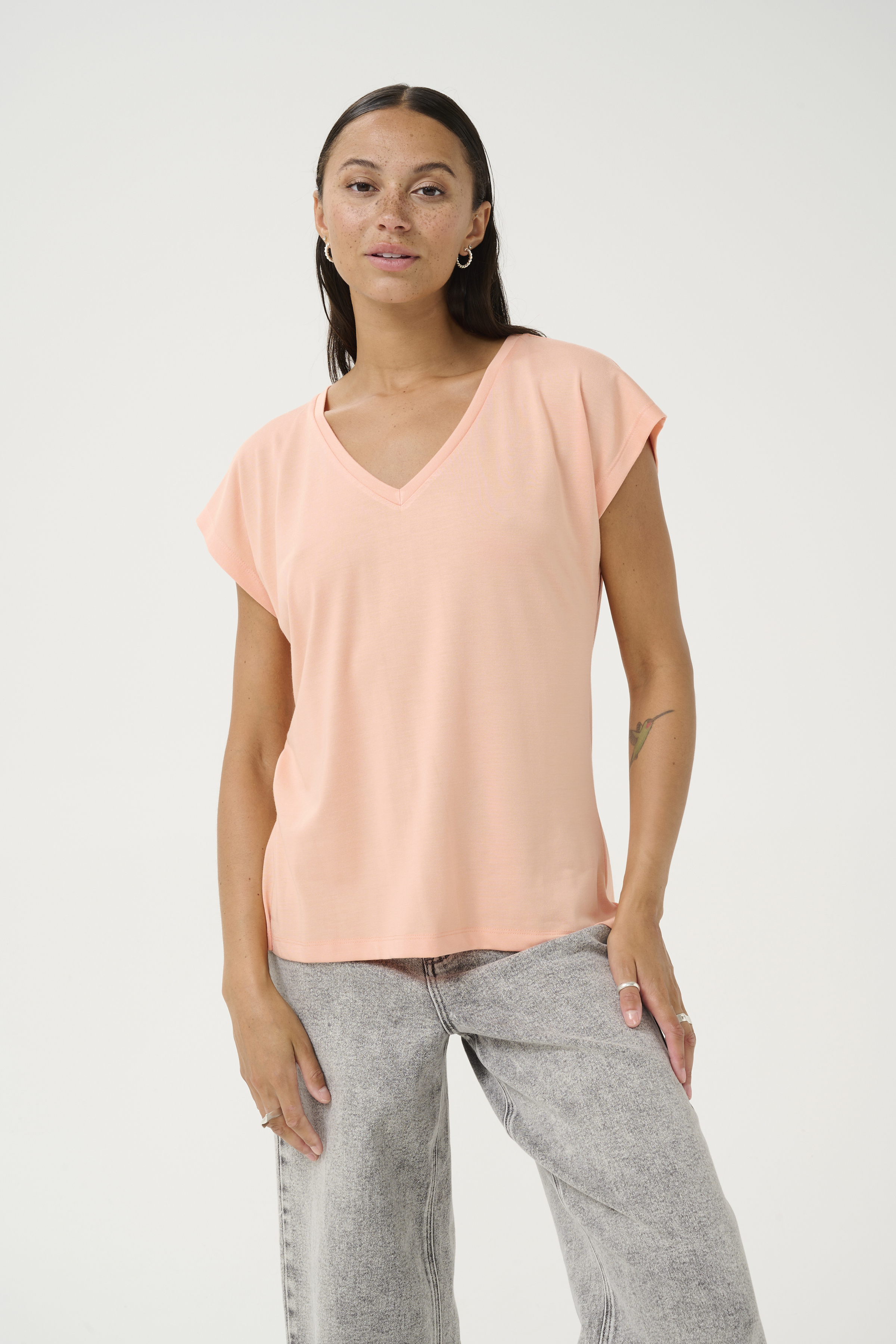 Kaffe KAlise T-shirt - Orange - grootte XS vor Vrouwen