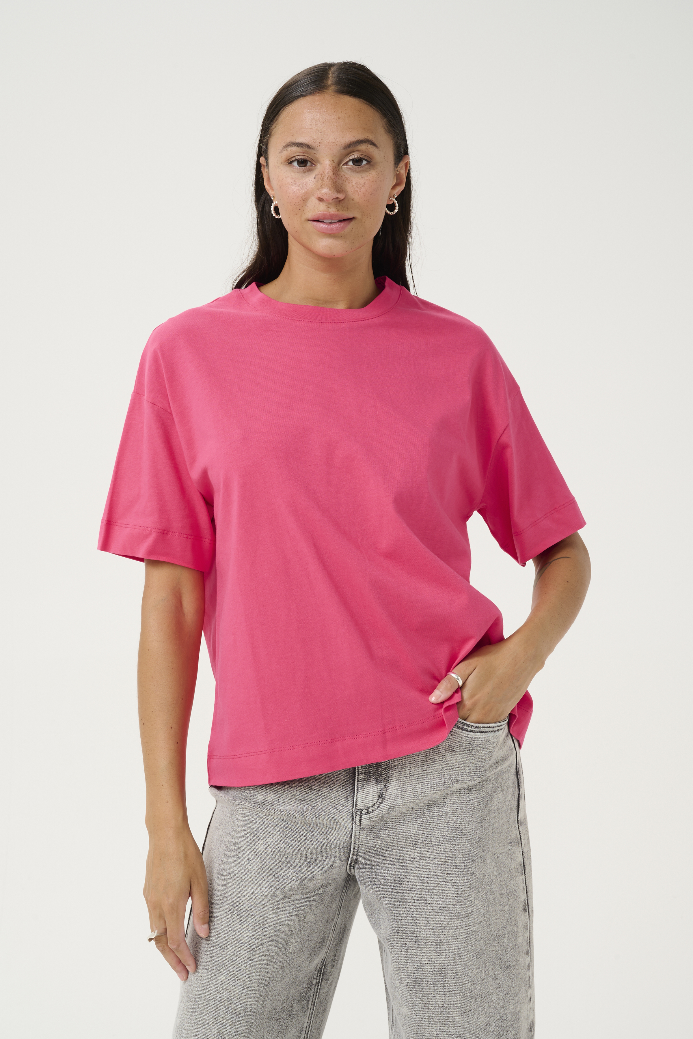 Kaffe KAtomina T-shirt - Röd - str S för Dam