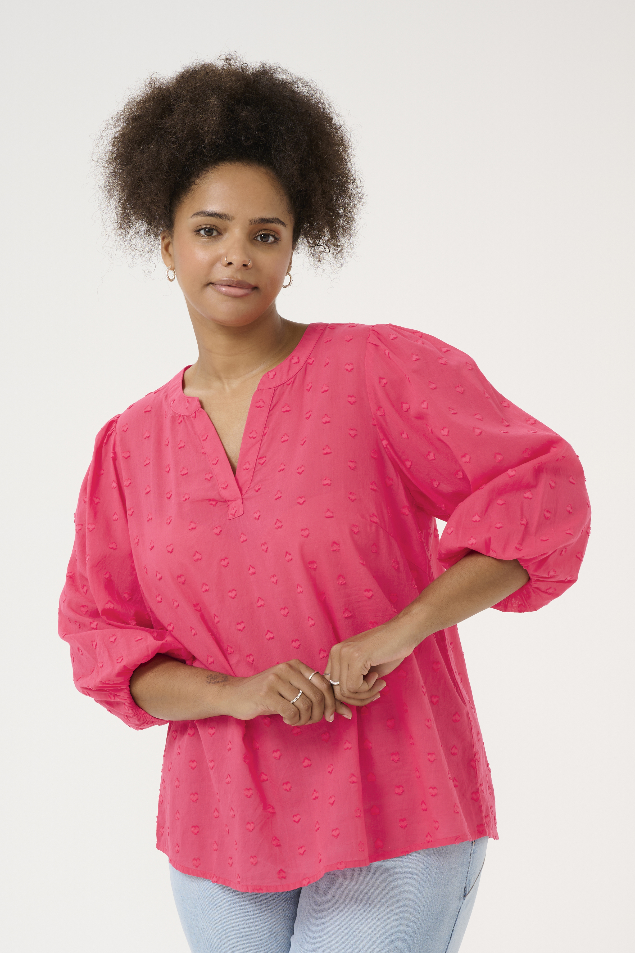 Kaffe Curve KCjolana Blus - Röd - str 46 för Dam
