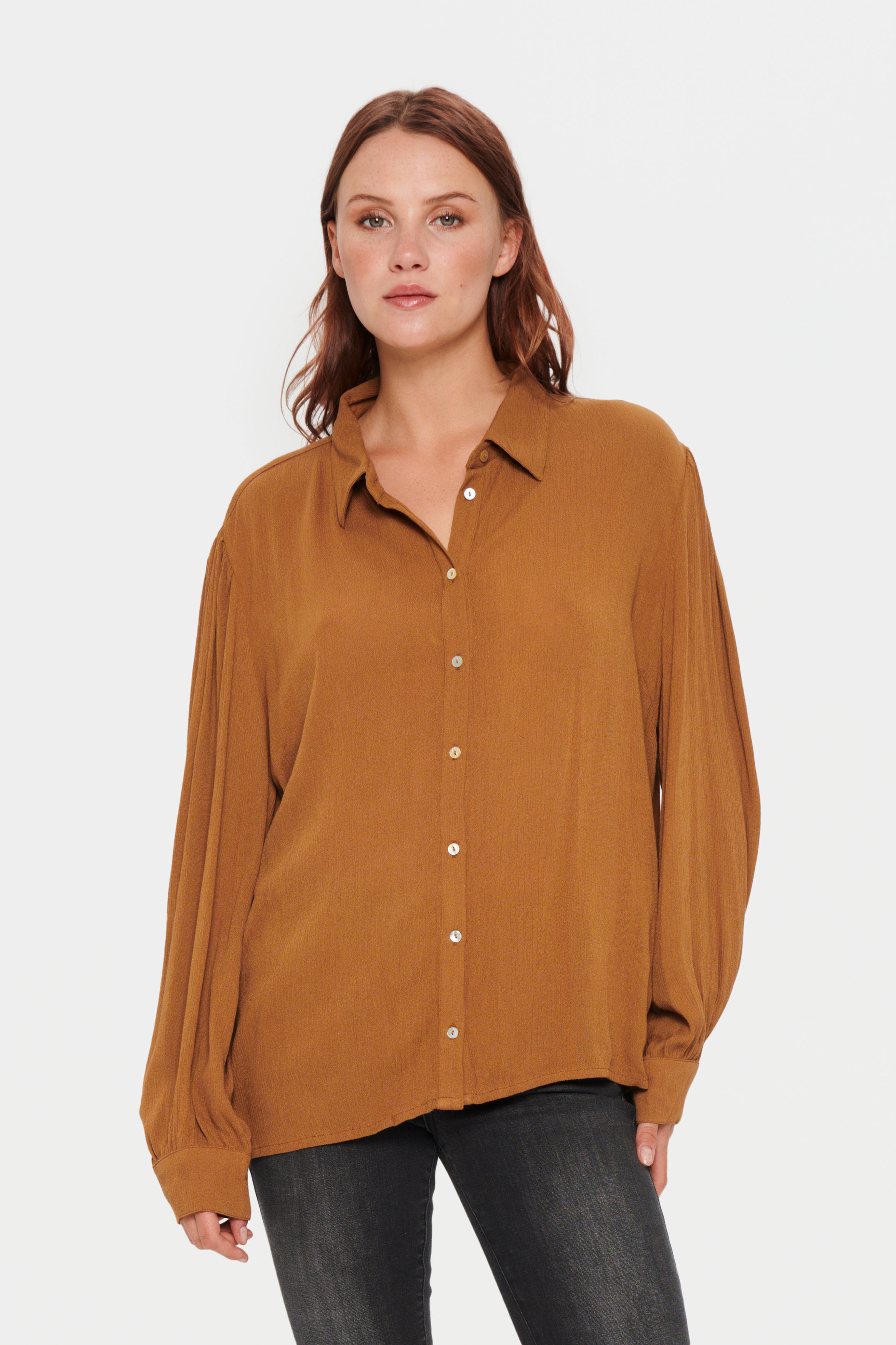 Saint Tropez AlbaSZ Skjorta - Brown - str XXL för Dam
