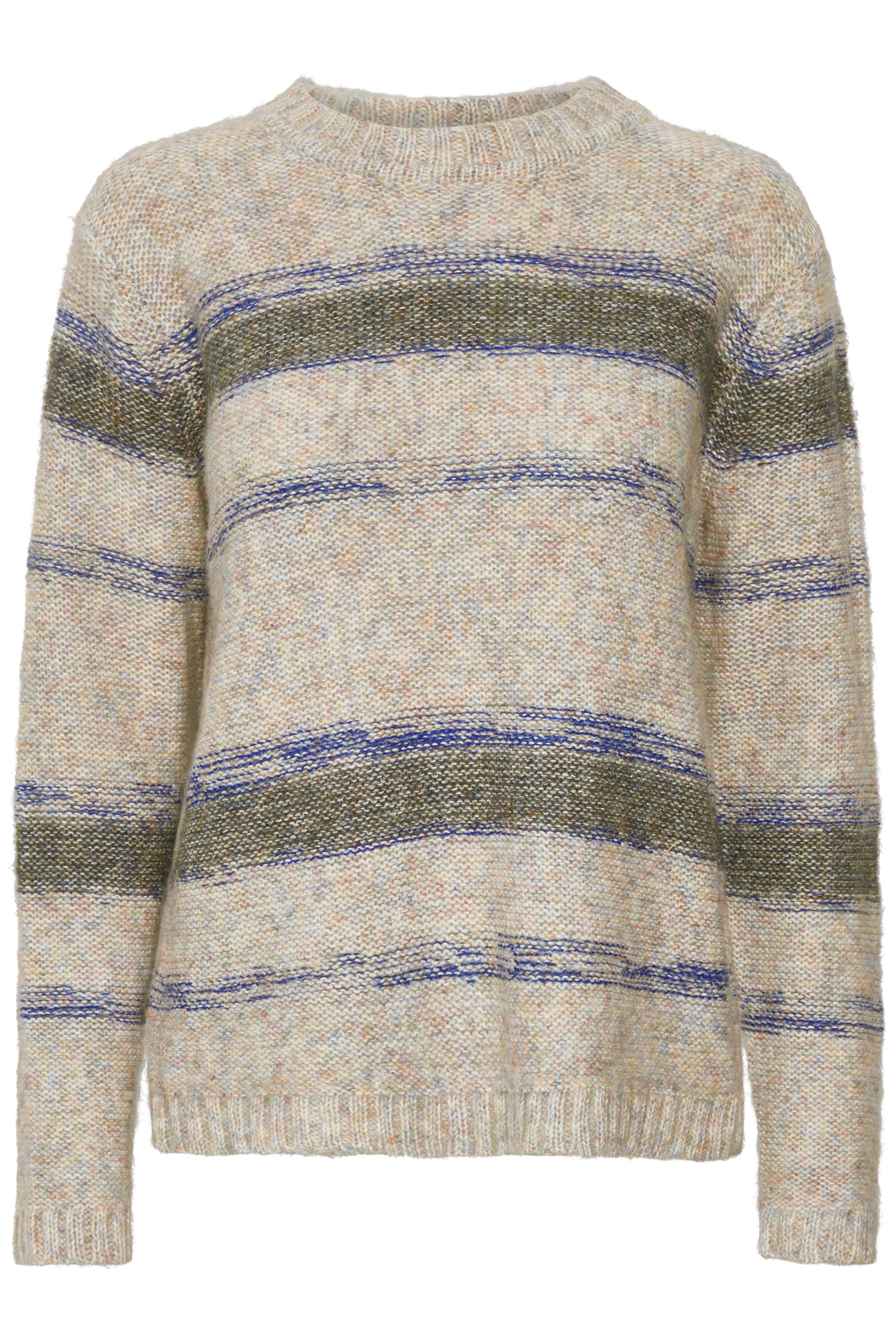 Denim Hunter Dame Strikbluse - Sand/mørk sand Billede af Denim Hunter Dame Strikbluse - Sand/mørk sand