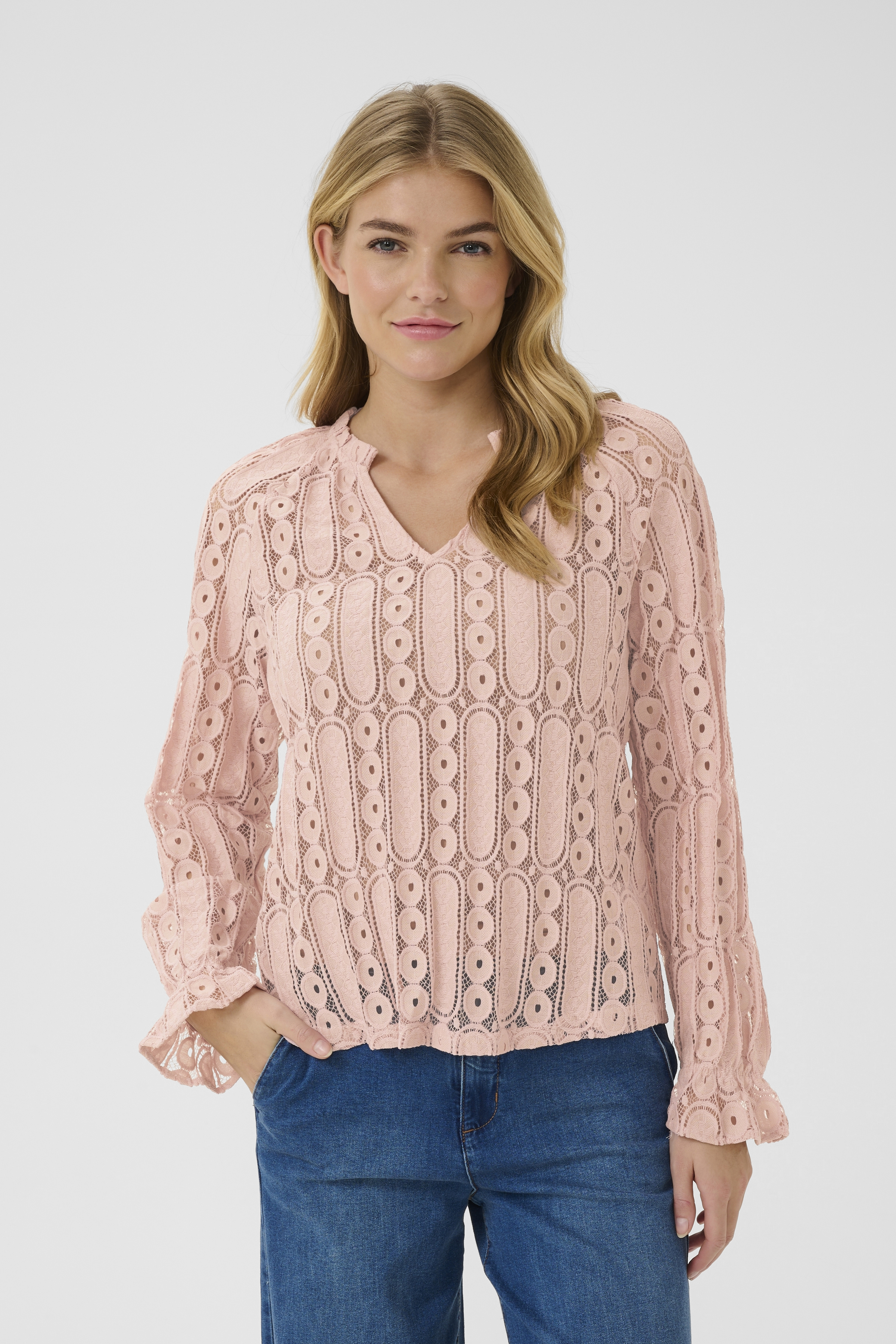 Cream CRTully Bluse i størrelse 44 i Pink til Damer