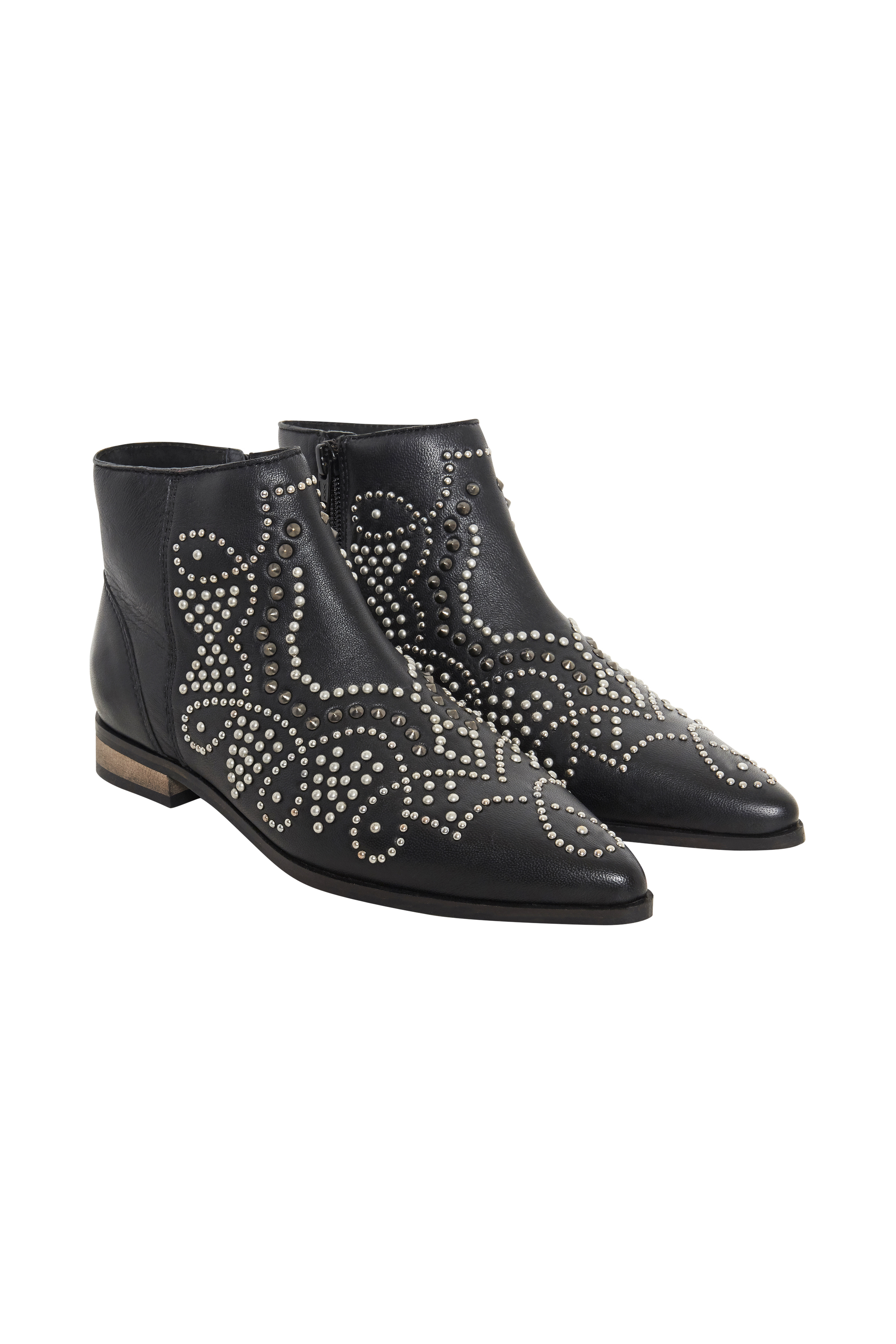 Ichi - accessories Dame Læder støvler - Sort Billede af Ichi - accessories Dame Læder støvler - Sort