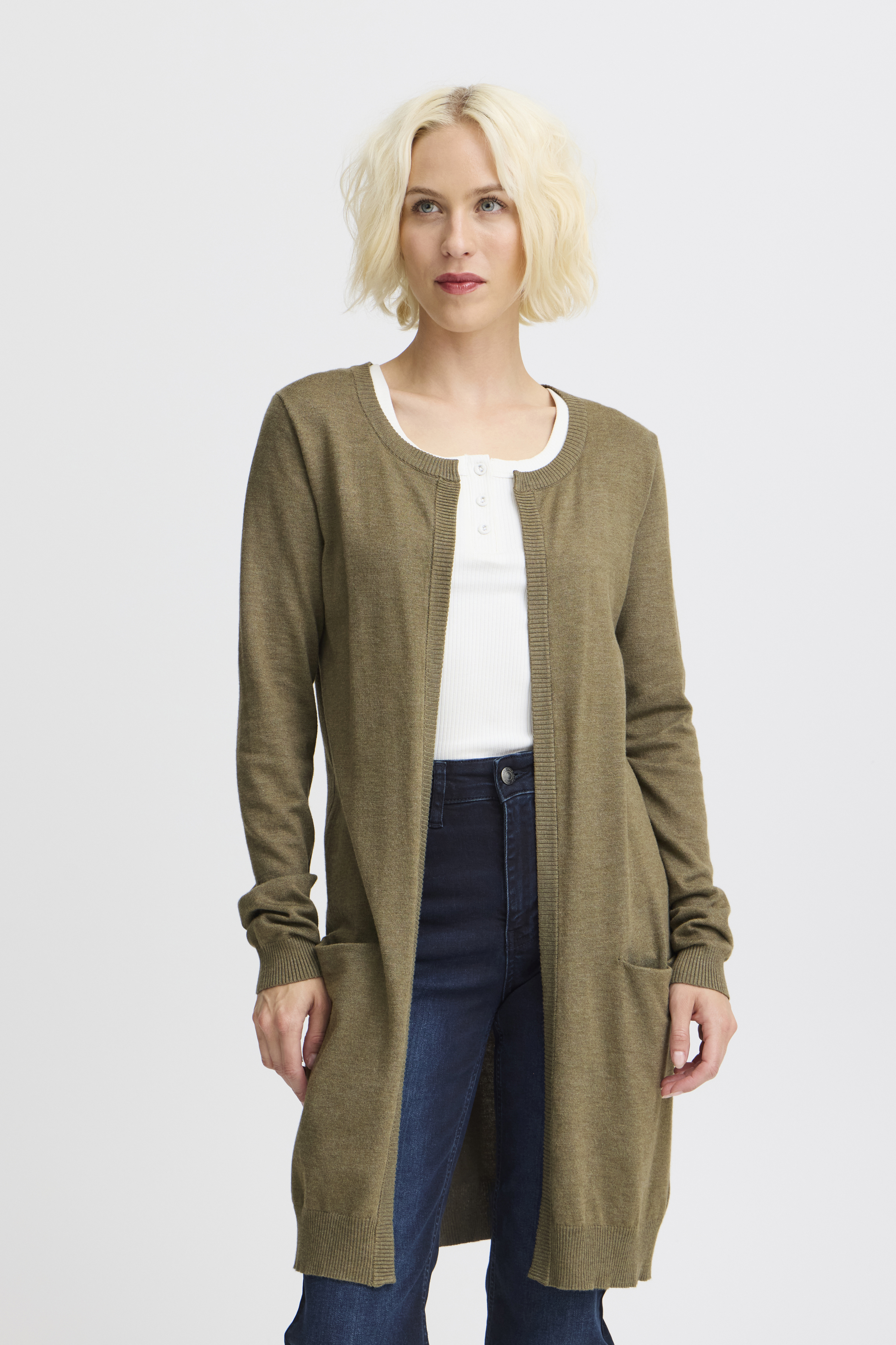 Pulz Jeans PZSARA Cardigan - Brown - str S för Dam