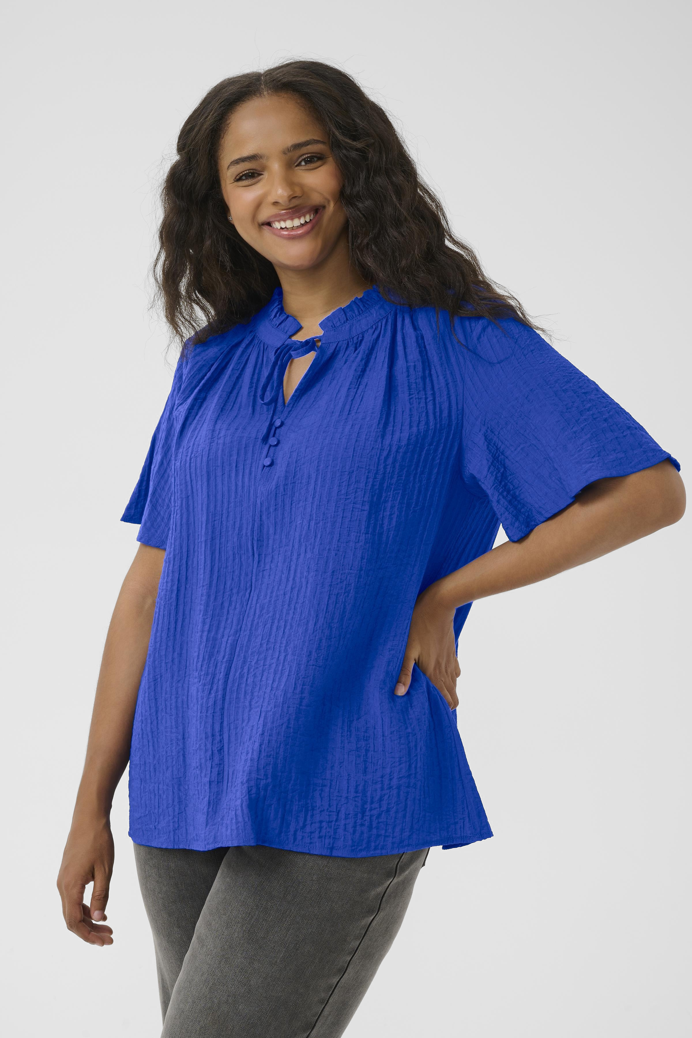 Kaffe Curve KClisana Blouse - Blauw - grootte 48 vor Vrouwen