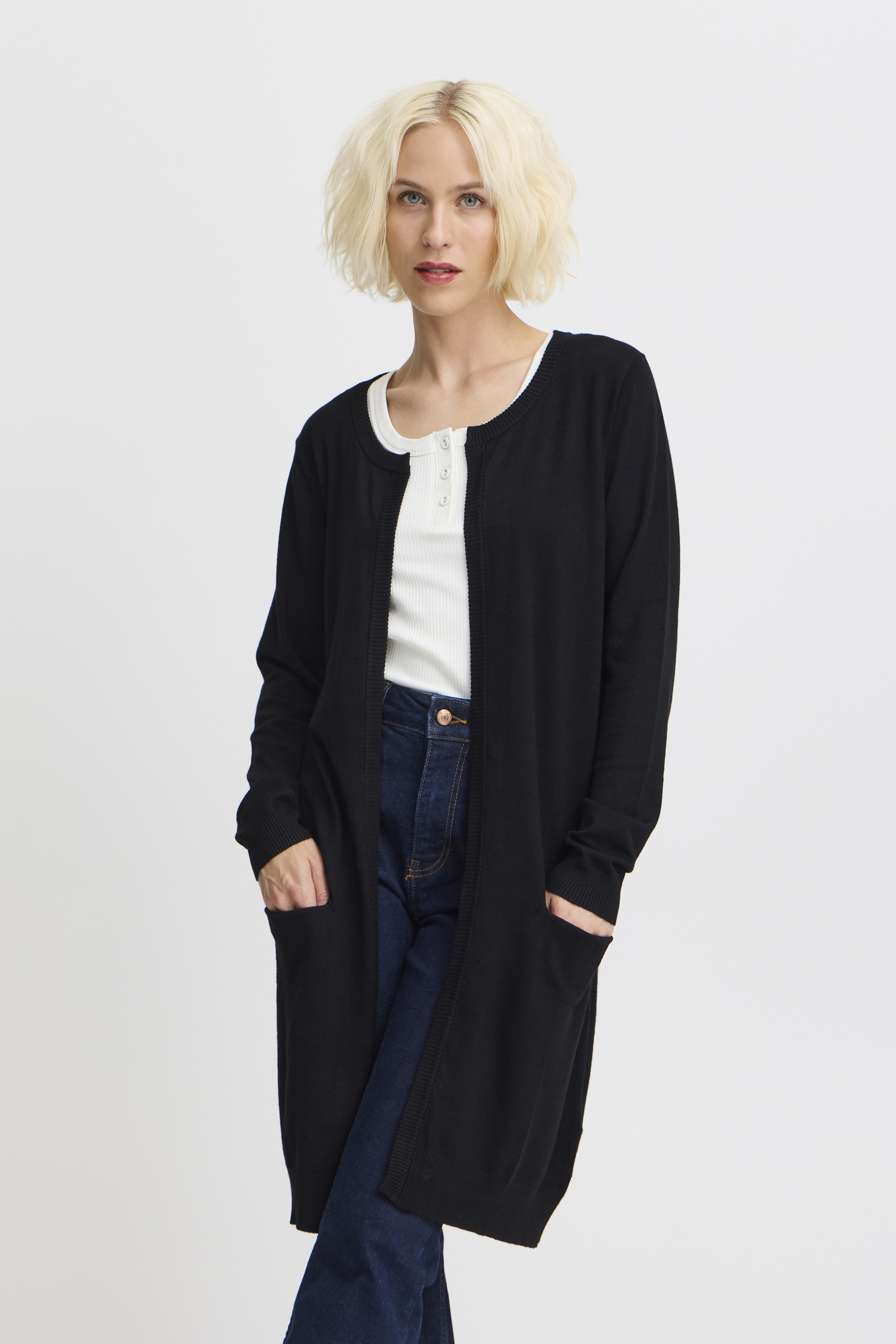 Pulz Jeans Stickad cardigan - Svart - str L för Dam