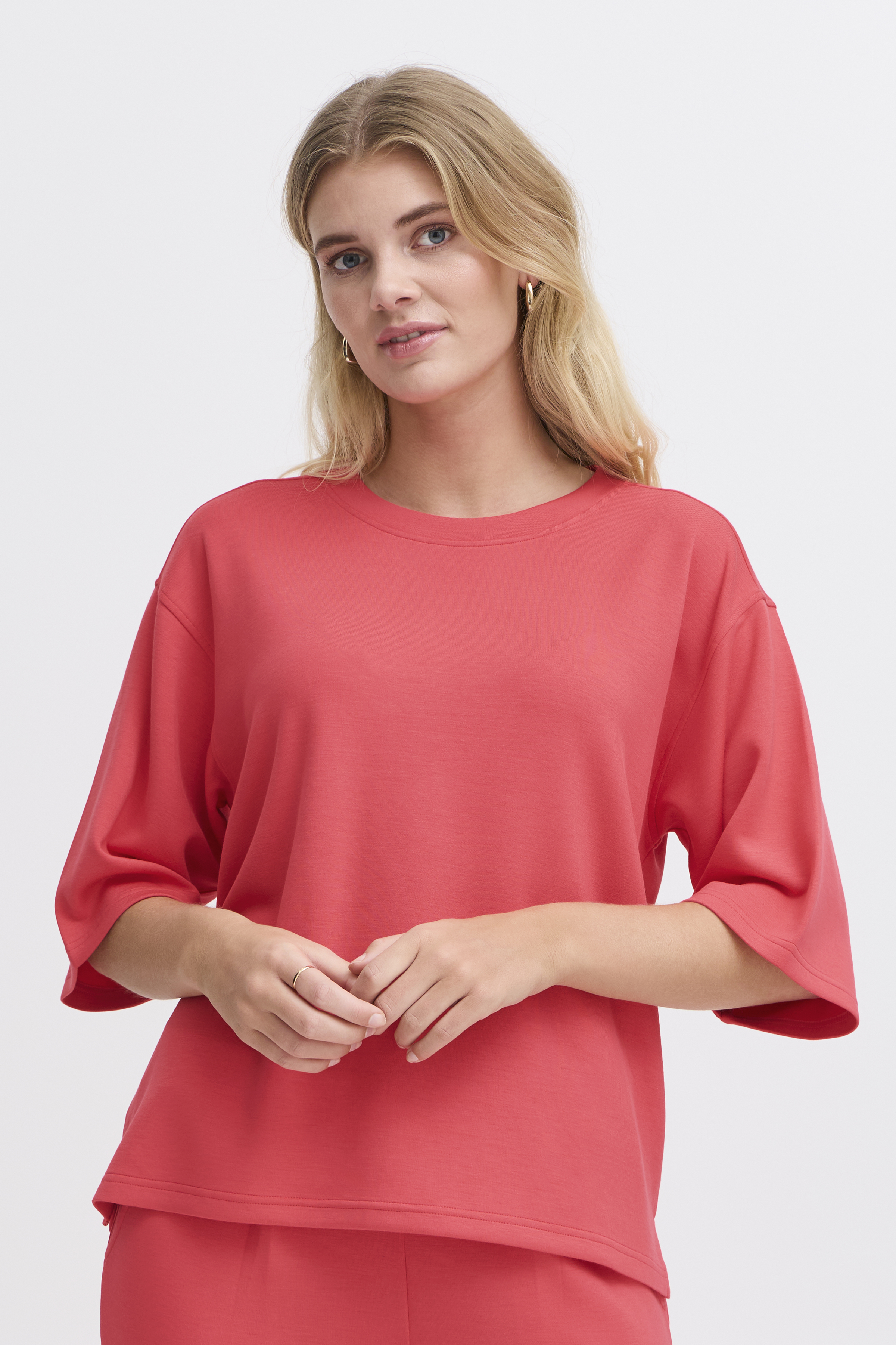 Fransa FRAURORA Sweatshirt in grootte S in Rood - door 53% Modal, 41% Polyester, 6% Elastaan voor Vrouwen
