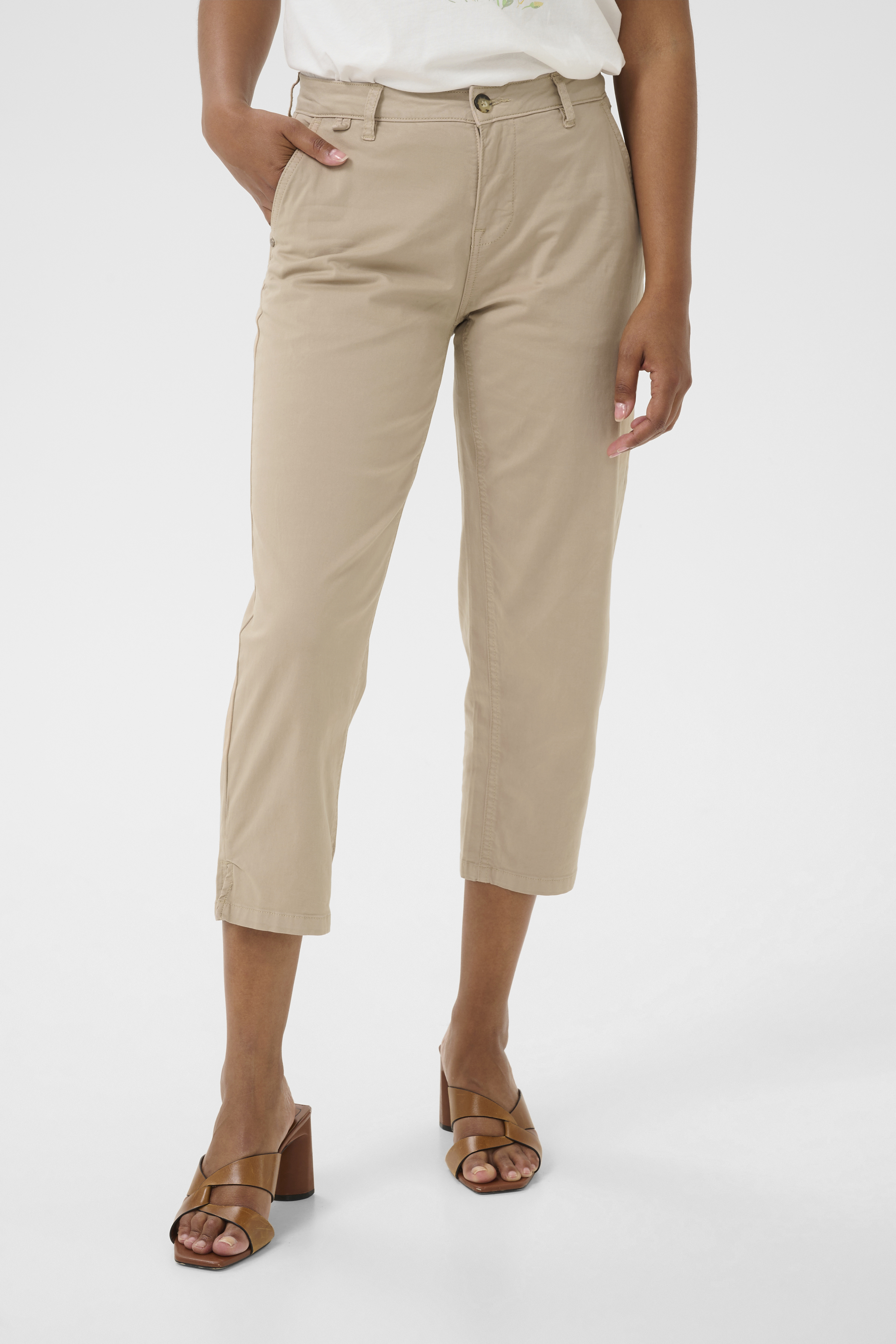 Cream CRBerta Capribyxor - Brown - str 29 för Dam
