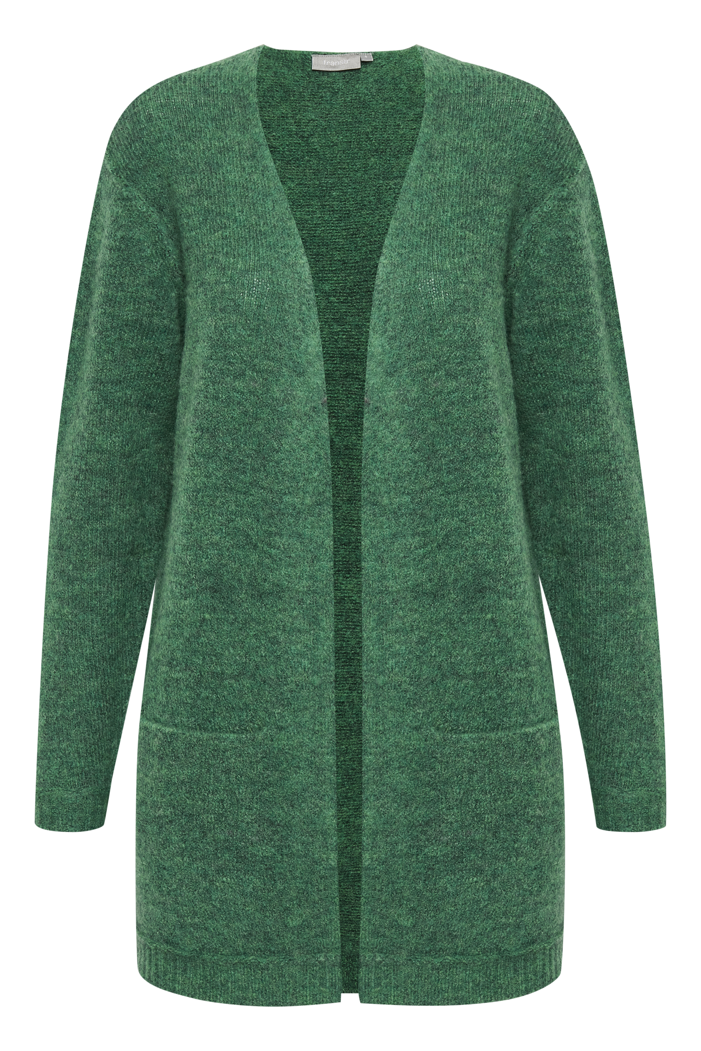 Fransa Dame Fra Fransa - åbenstående strik cardigan med lange ærmer og ribkant. Stiklommer foran. Normal pasform. Match med en T-shirt og et par jeans - fuldend looket med et par støvler. - Turkismeleret Billede af Fransa Dame Fra Fransa - åbenstående strik cardigan med lange ærmer og ribkant. Stiklommer foran. Normal pasform. Match med en T-shirt og et par jeans - fuldend looket med et par støvler. - Turkismeleret