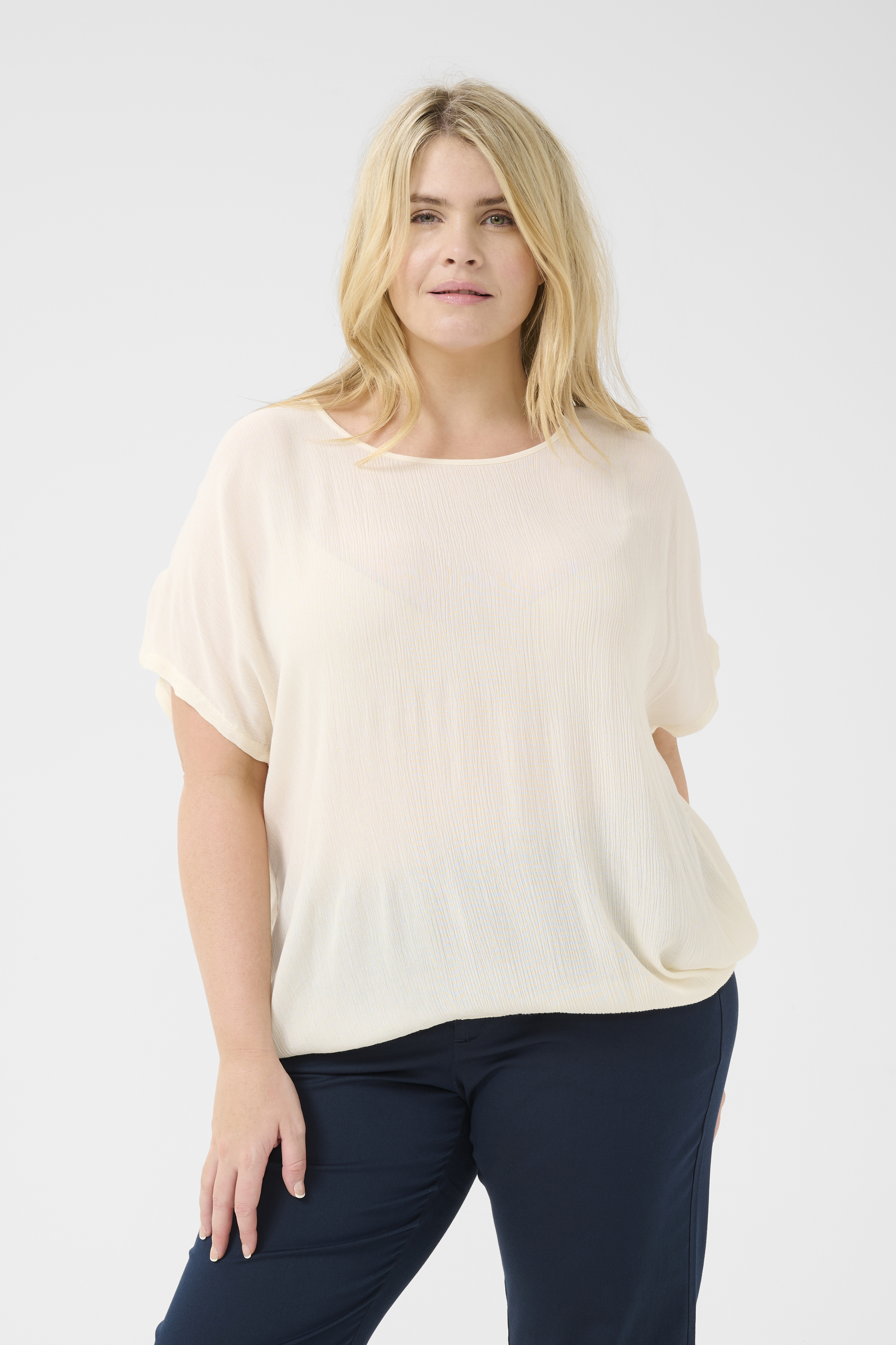Kaffe Curve KCami Bluse - Hvid - Str 46 - Damer