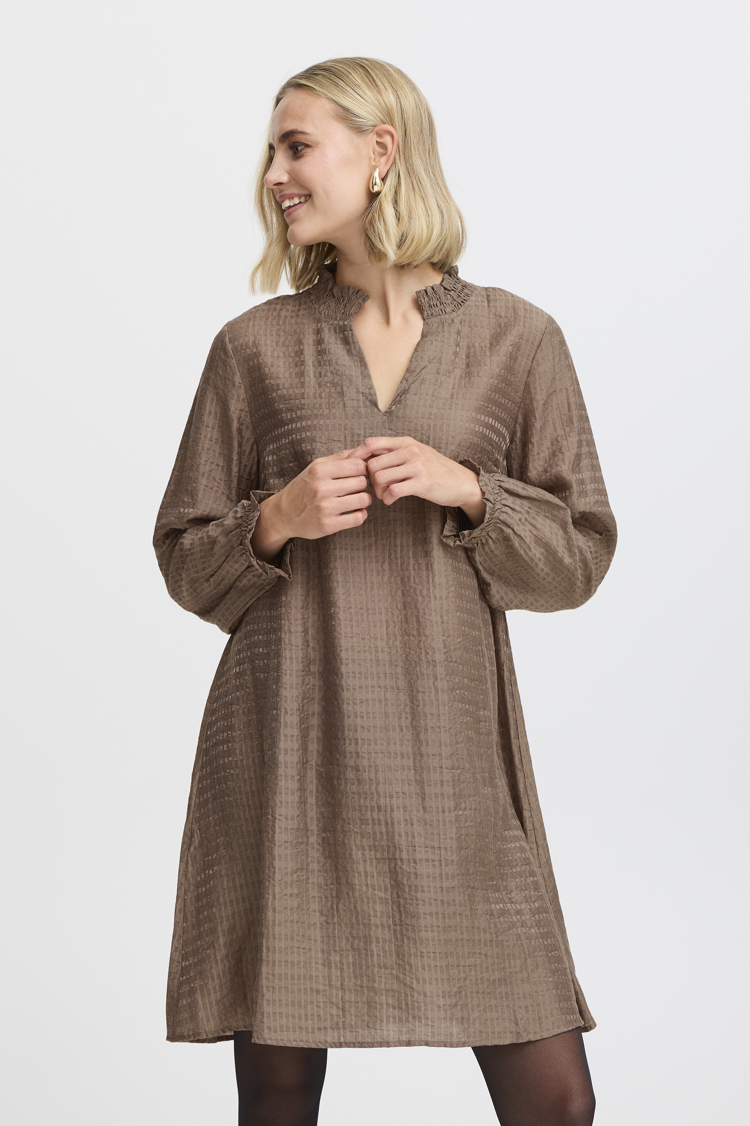 Fransa FRASHLEY Jurk - Brown - grootte S vor Vrouwen