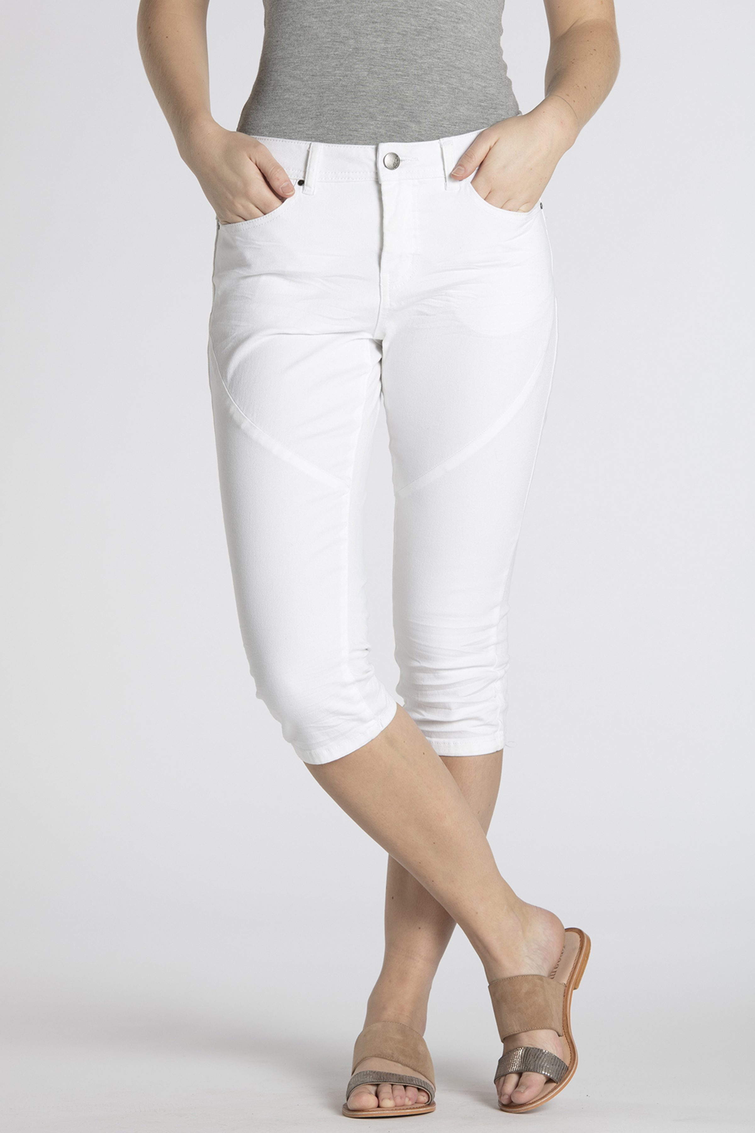 Bon'A Parte Fella Capribroek - Wit - grootte 44 vor Vrouwen